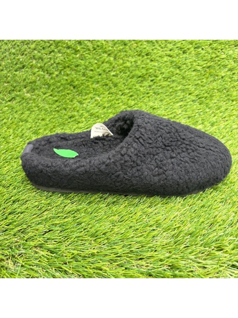 Allbirds Wool Slipper Fluff Womens Size 6.5 Black Casual Slip On Mule Shoes
